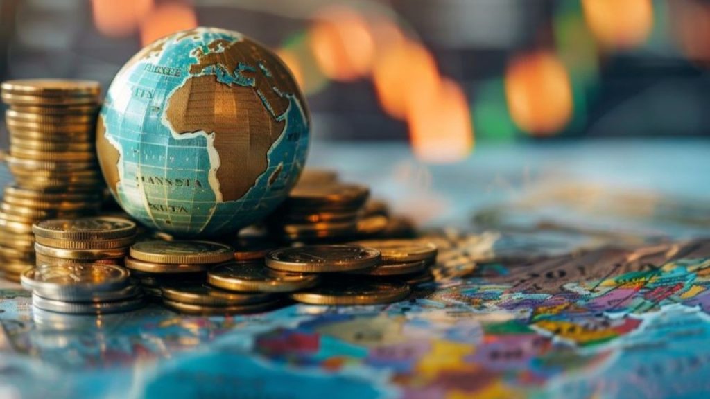 mappemonde sur des pièces. stocklib 226130299_m