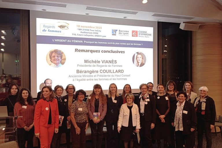 Une conférence en présence notamment de Sara Kebir, vice-bâtonnière du Barreau de Lyon et de Bérengère Couillard, présidente du Haut Conseil pour l’Égalité entre les Femmes et les Hommes