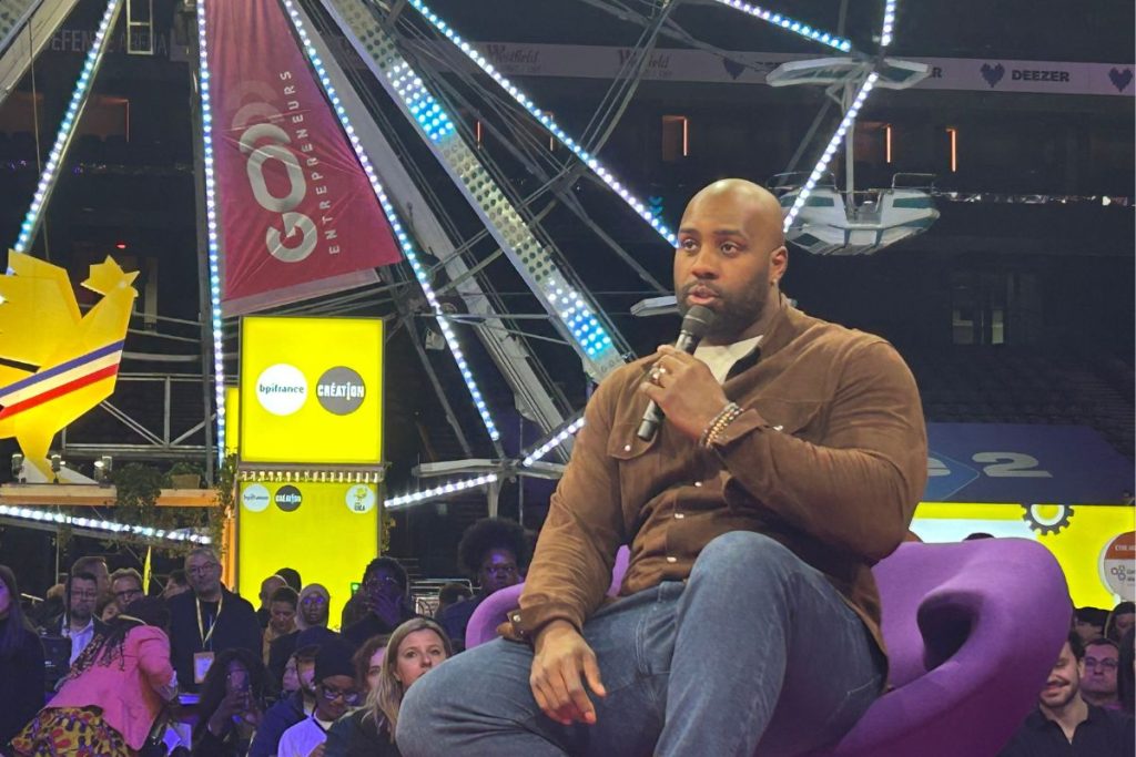 au Salon Go Entrepreneurs à La Défense Arena, le 16 avril 2026, c’est de sa seconde grande passion que Teddy Riner est venu parler : l’entrepreneuriat