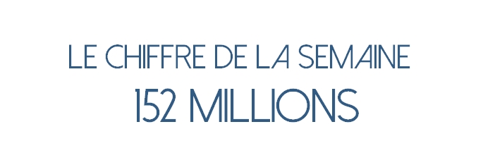 Le chiffre de la semaine : 152 millions