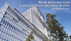 Nicole Belloubet visite le nouveau Palais de justice de Paris